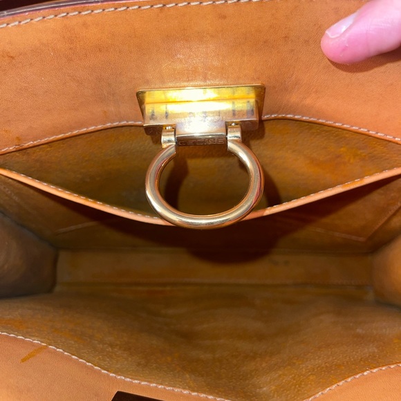 Celine Vintage Macadam Canvas Hand Bag Leather - Picture 7 of 15